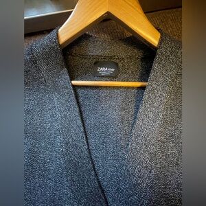 🩶 Zara Knit Tunic Knit Charcoal V-Neck Sweater Dress